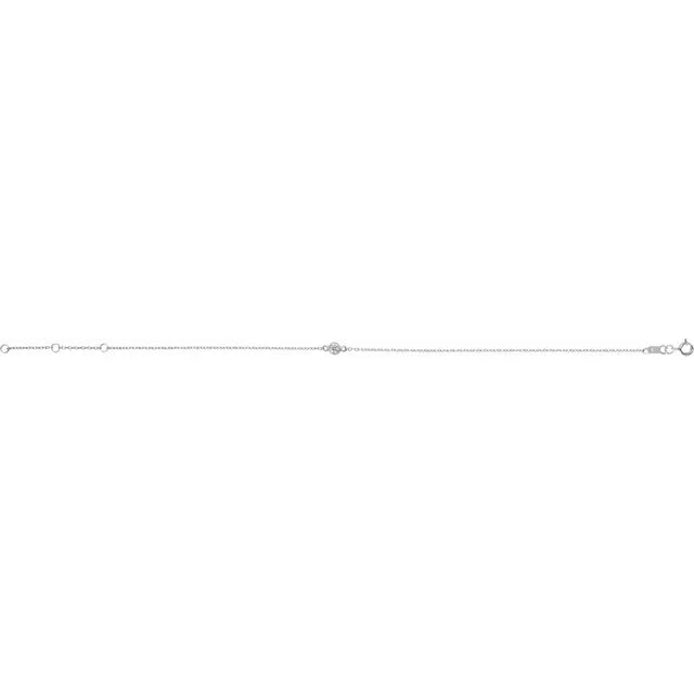 Silver bracelet with a one diamond in bezel set