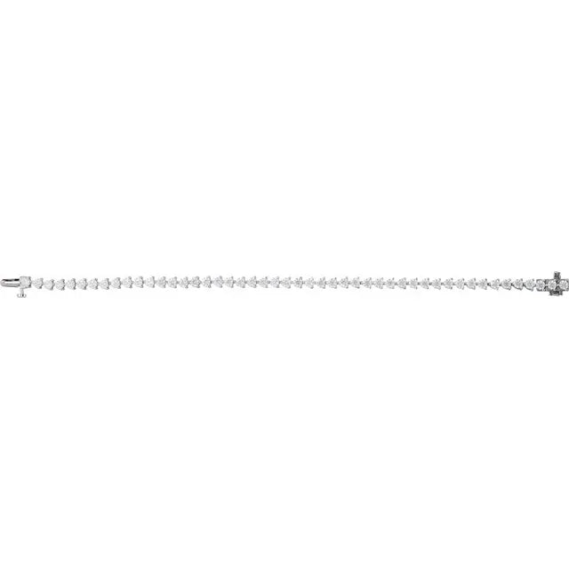 Silver tennis bracelet on a white background