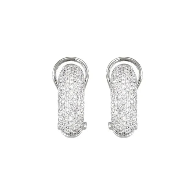 White gold diamond clip earring on a white background