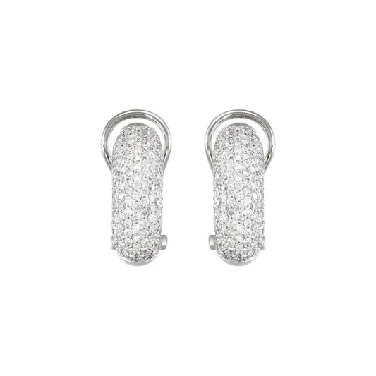 White gold diamond clip earring on a white background