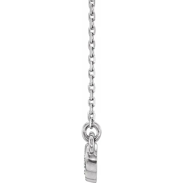 Side view White Gold Diamond Bezel-Set Necklace