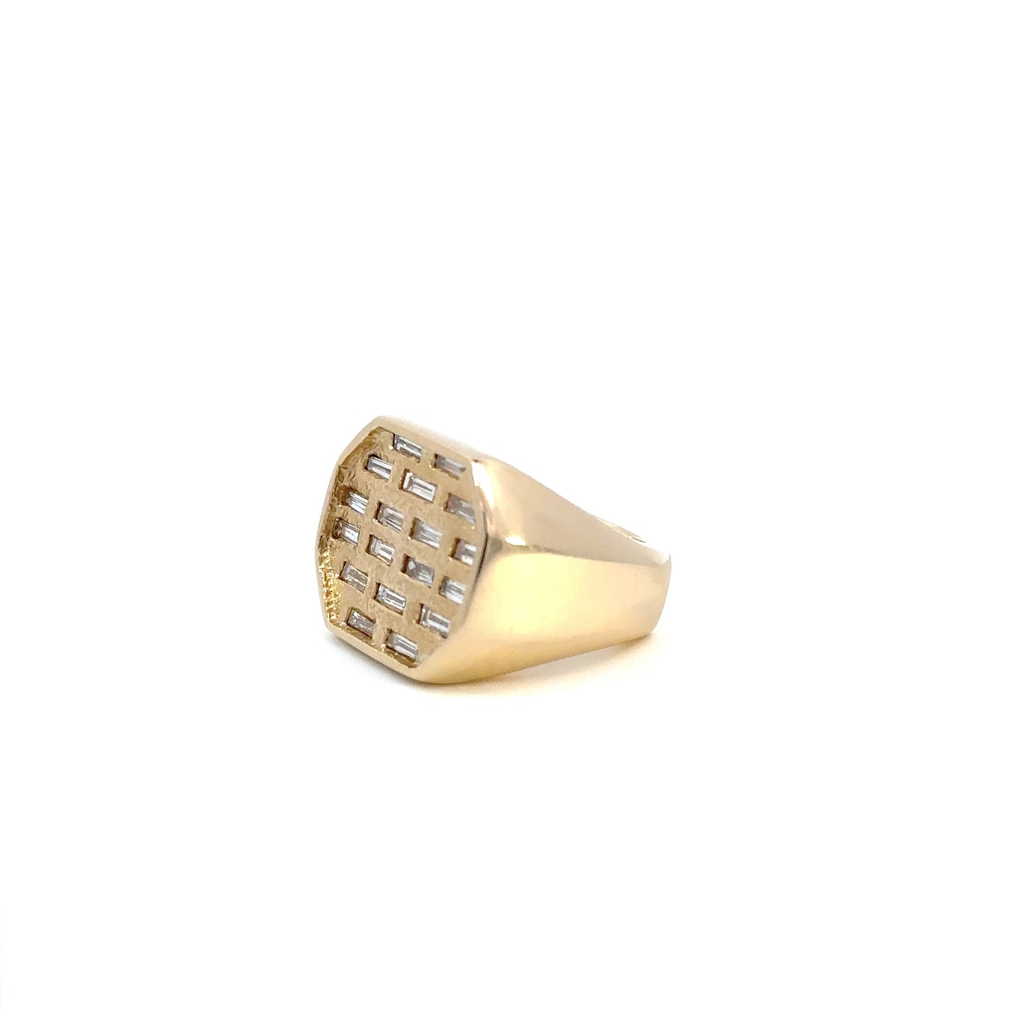 The Honeycomb - 14KY Men's Ring, 1.89ctw H Si1 Diamonds, 32.4g