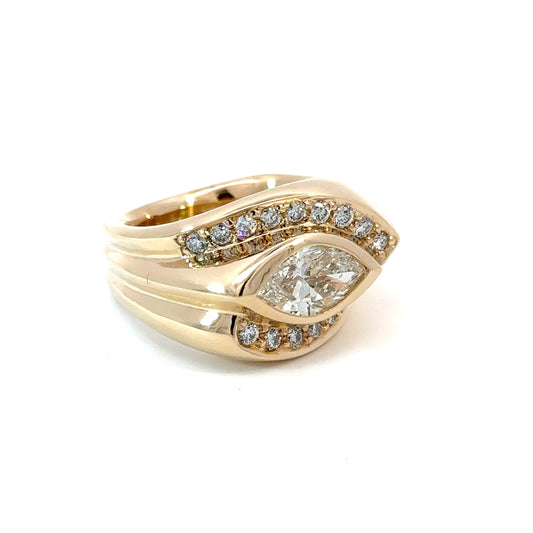 East/West Diamond Marquise Ring