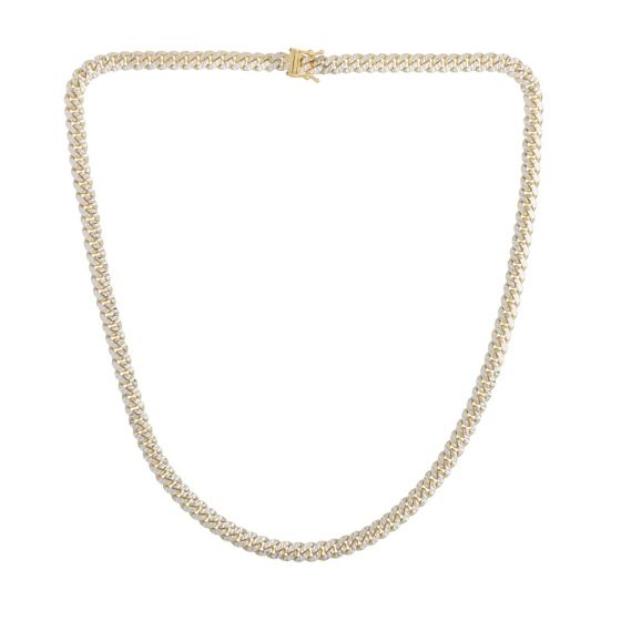 Yellow gold curb chain bracelet on a white background.