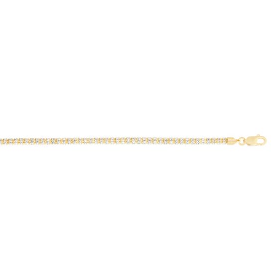 14K Two-tone silver and yellow gold Fancy ice chain with lobster clasp